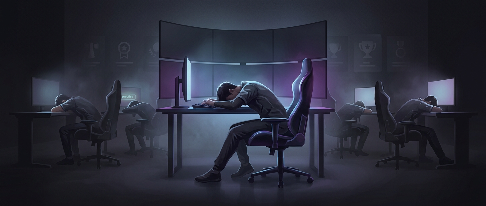 Pro gamers practice for 14 hours a day