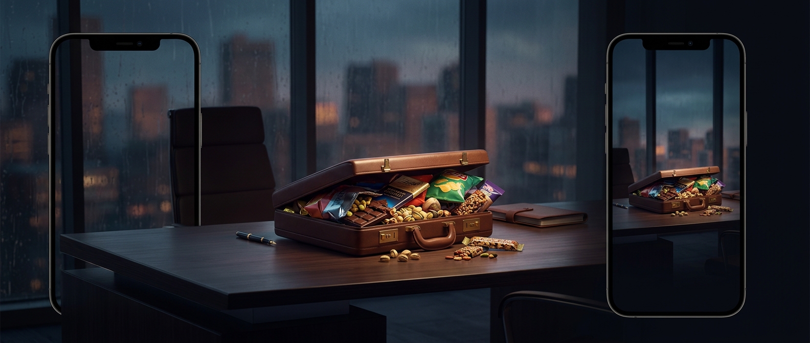 Briefcases are carrying fewer files and more snacks