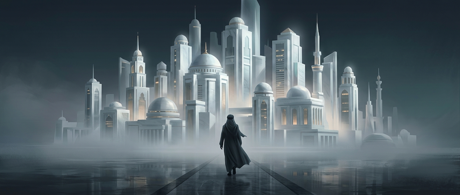 The city covered in white marble