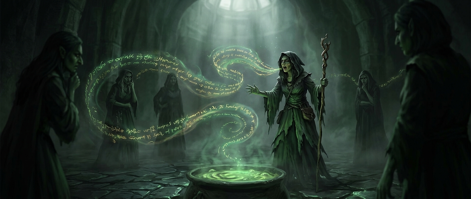 Green witches speak exclusively in infuriating rhymes