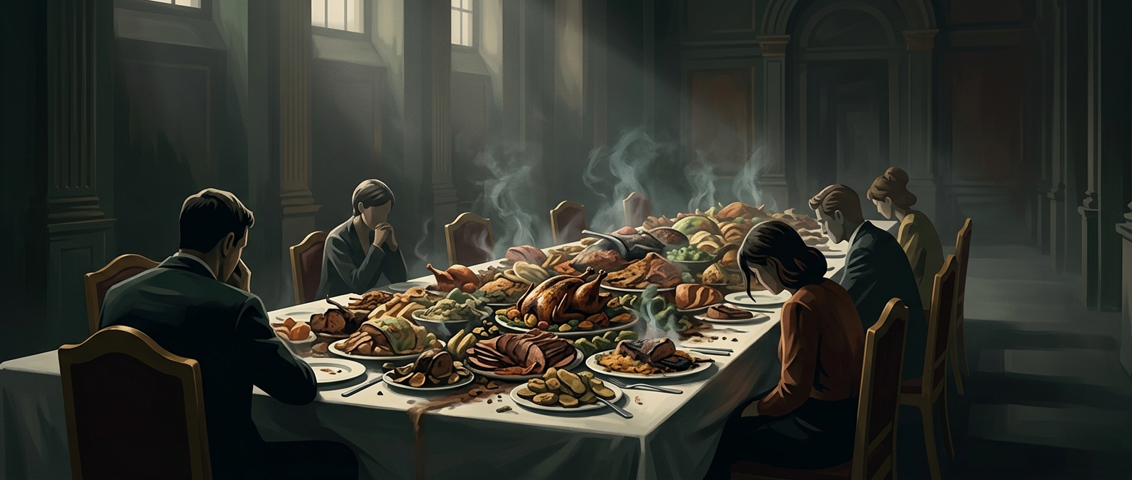 Overcooked banquet meals represent pure deadweight loss