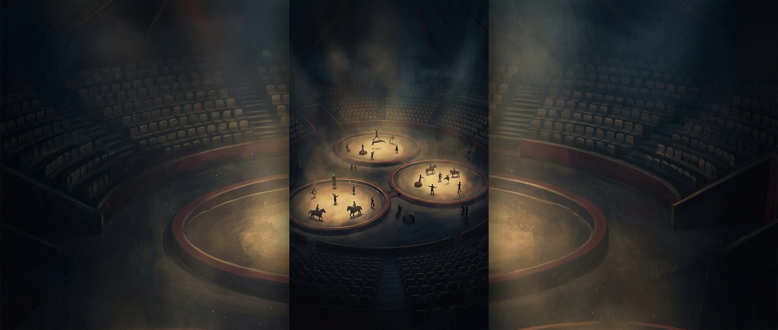 Why circuses put three rings under one tent
