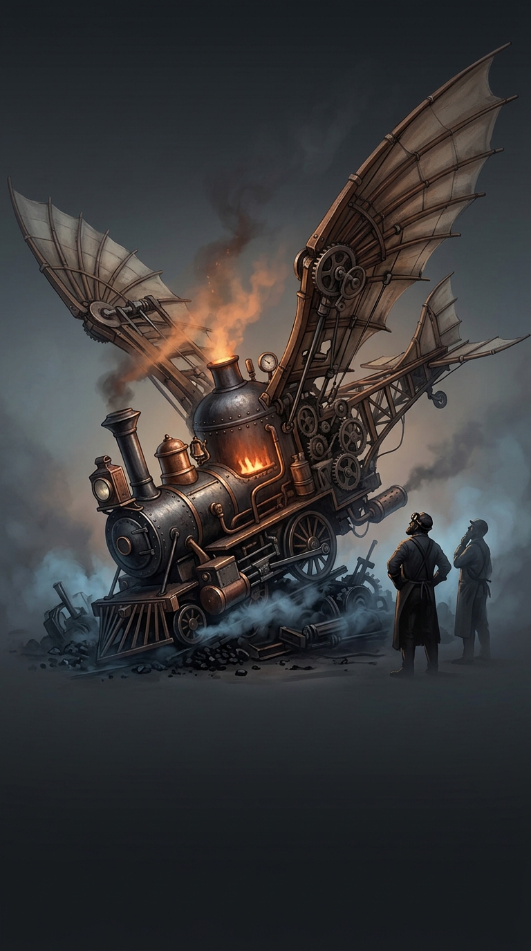 Inventors in the nineteenth century actively tried to create steam-powered airplanes by strapping incredibly heavy, coal-burning train engines onto fragile wooden wings with…
