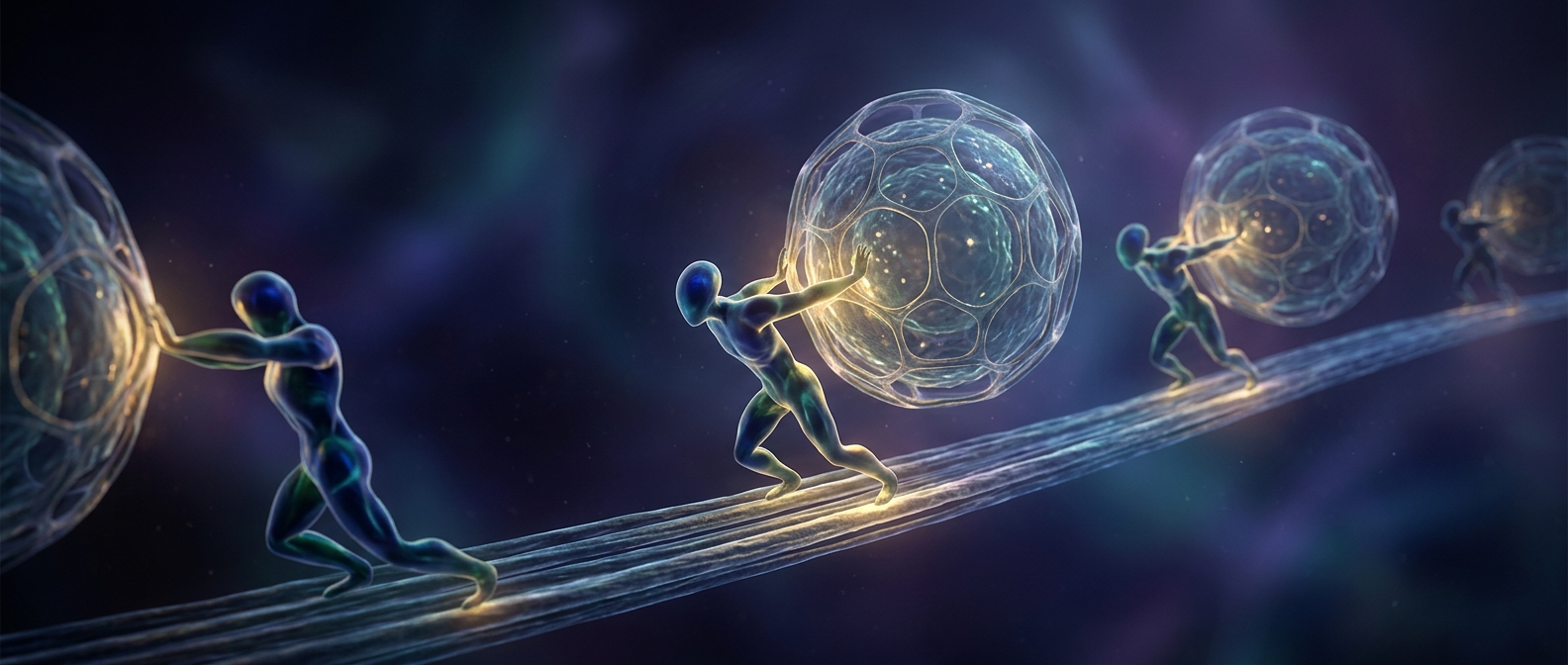 Proteins dragging cargo backward constantly