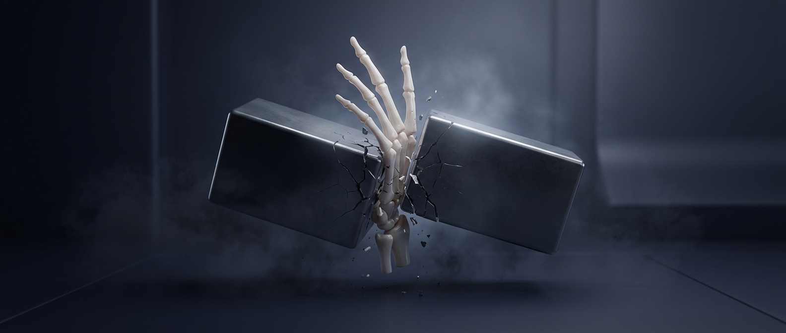 Neodymium magnets can crush fingers when they meet