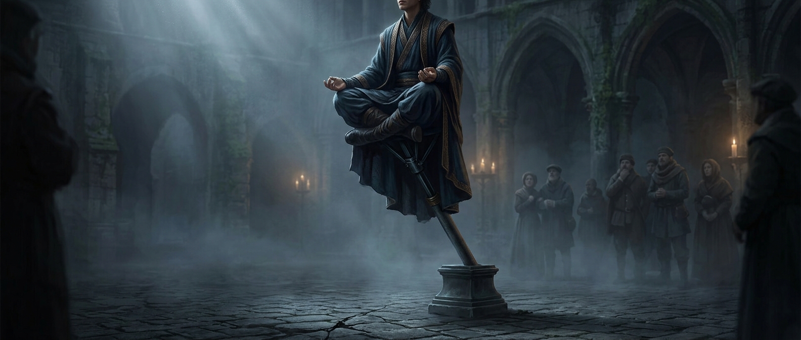 Levitation illusions rely entirely on hidden steel rods
