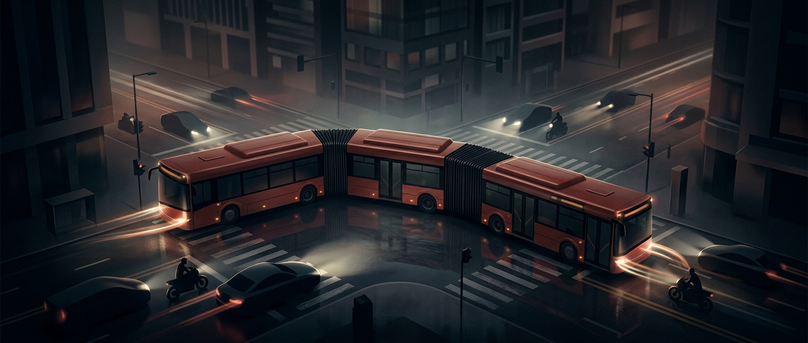 Bendy buses routinely block entire intersections