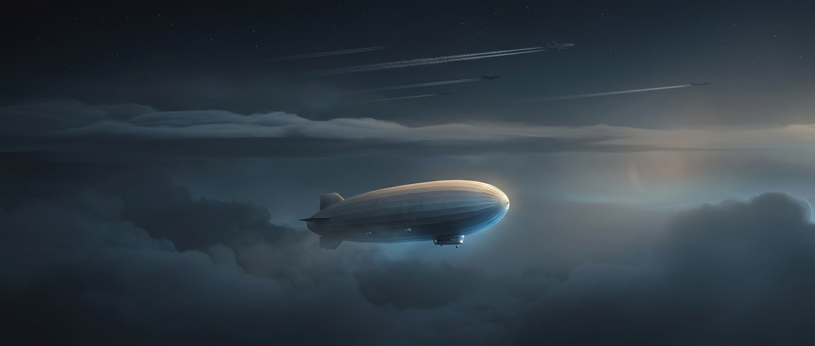 Zeppelins navigate at much lower altitudes than jet planes