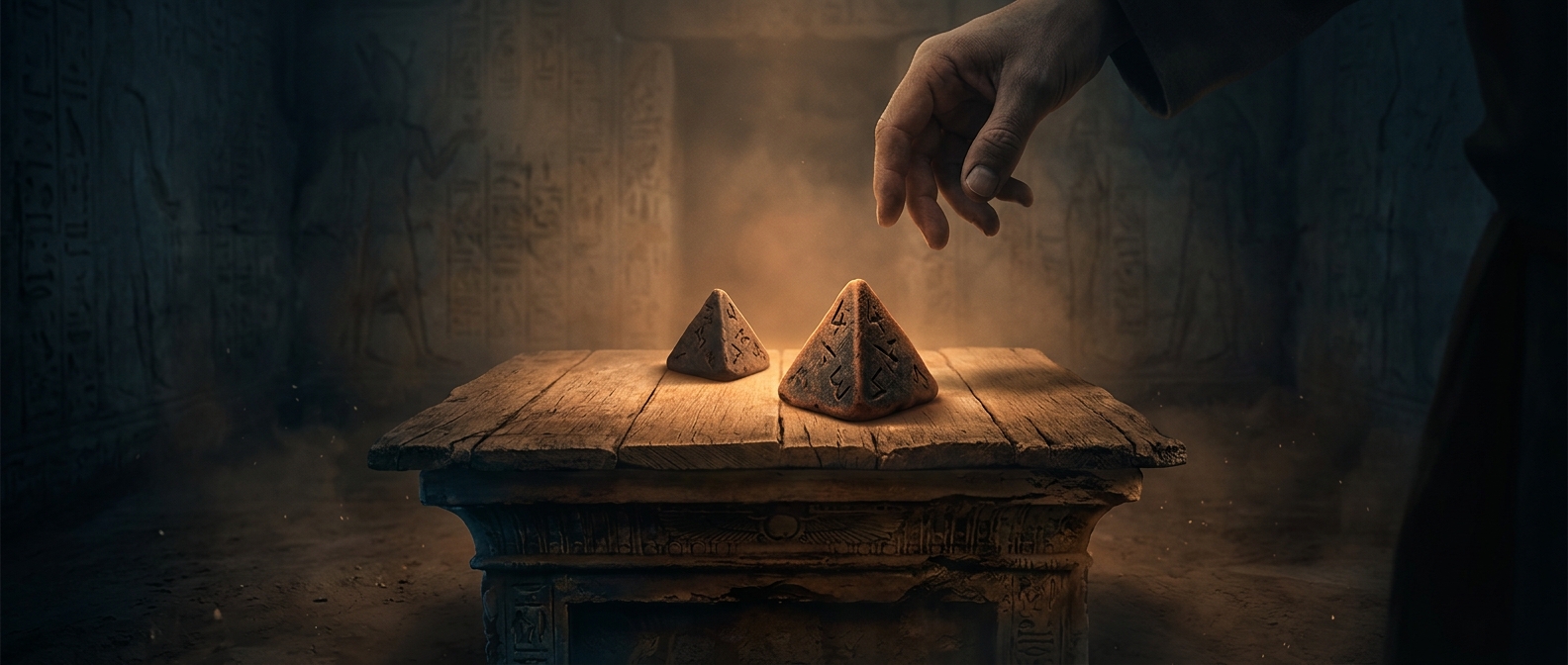 The oldest dice were pyramids