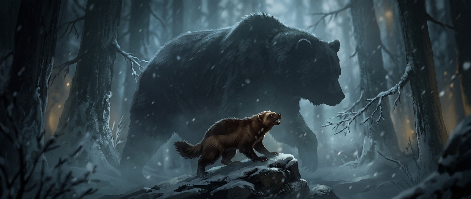 A 40-pound wolverine can drive off a grizzly