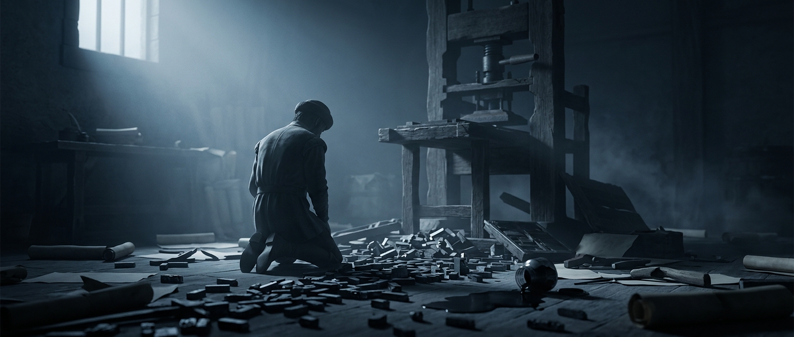 Gutenberg lost his press and died nearly penniless