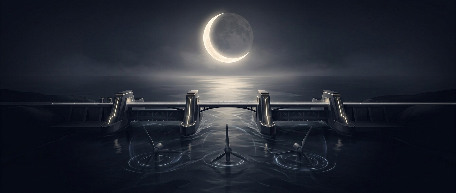 Tidal power plants completely rely on the moon