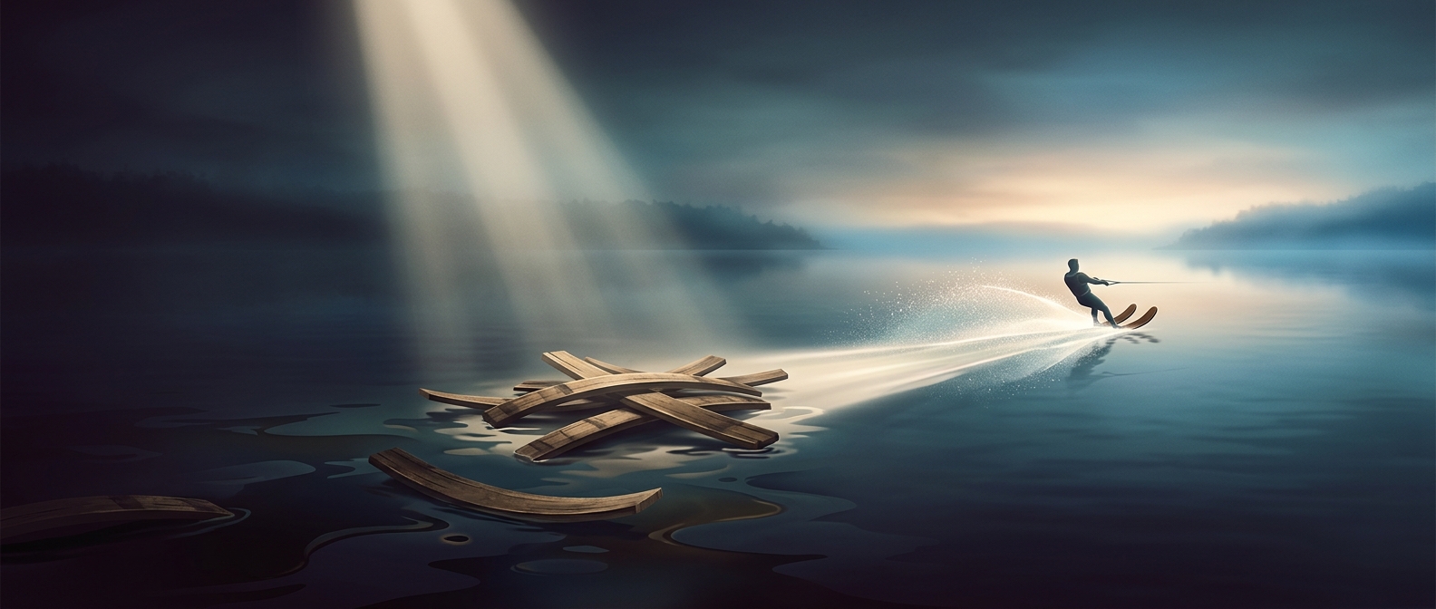The first water skis were bent barrel pieces