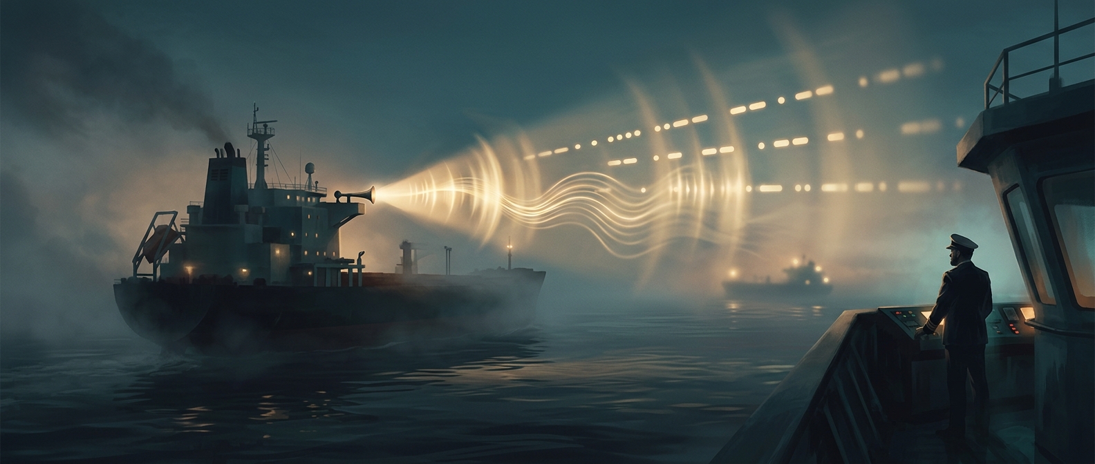 Ship horns are a language of short and long blasts