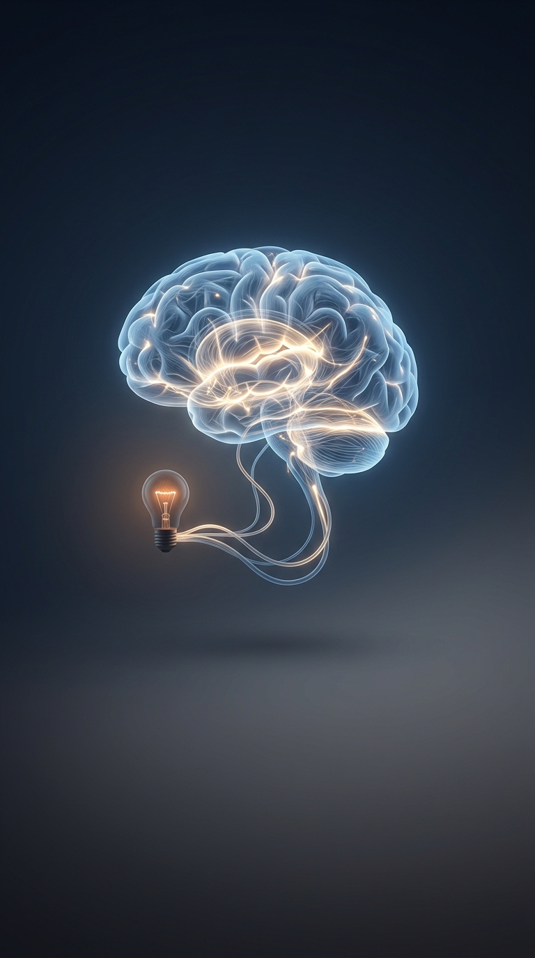 Your brain operates continuously on roughly twenty watts of electrical power, which is barely enough energy to dimly light up a standard refrigerator bulb!
