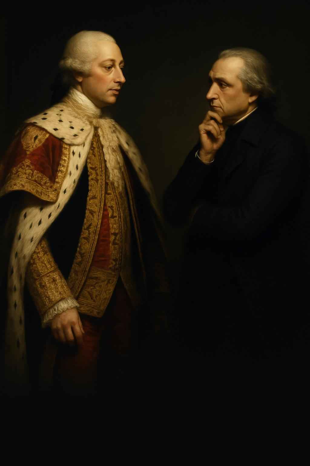In 1783, after the American Revolution, King George III quietly met the painter Benjamin West.