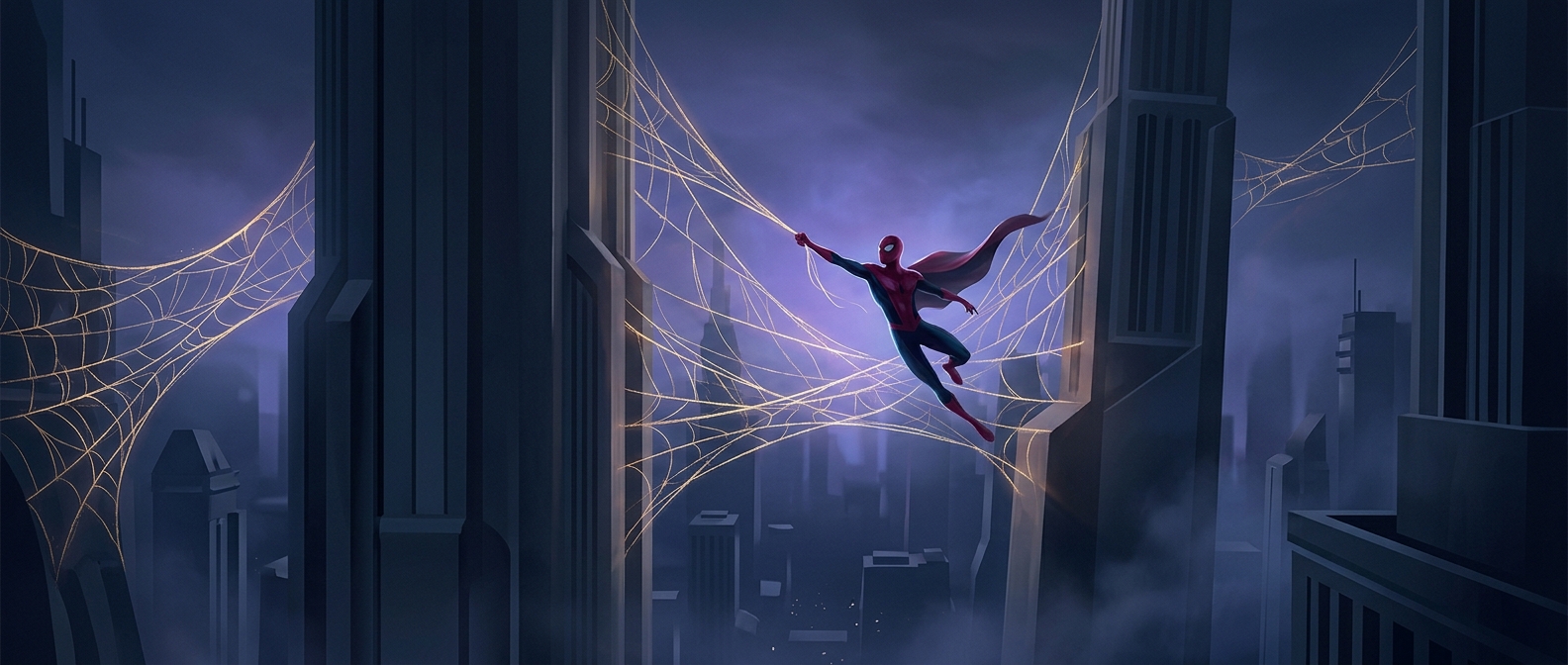 Swinging between structures on heroic webs