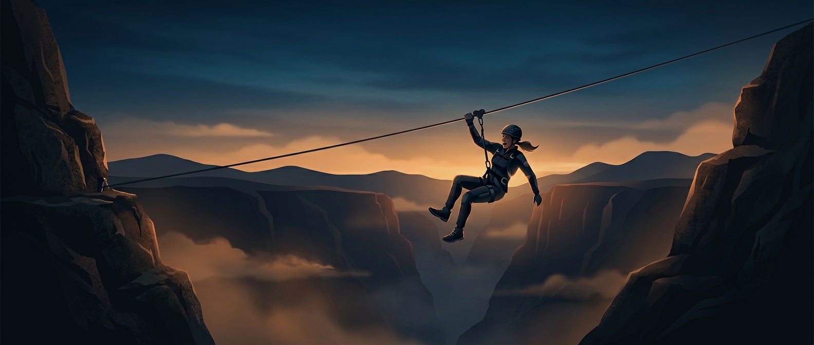 The zipline that crosses from Spain to Portugal