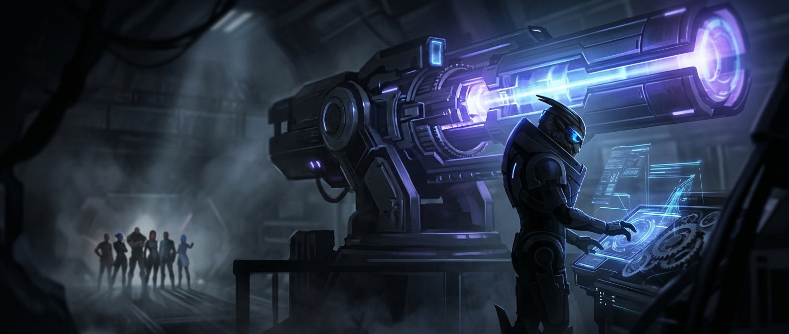 Garrus Vakarian abandons friends to calibrate big guns