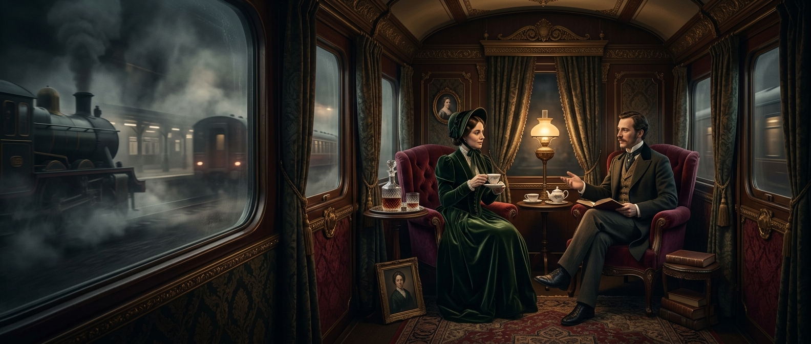Victorians furnished train cabins like living rooms