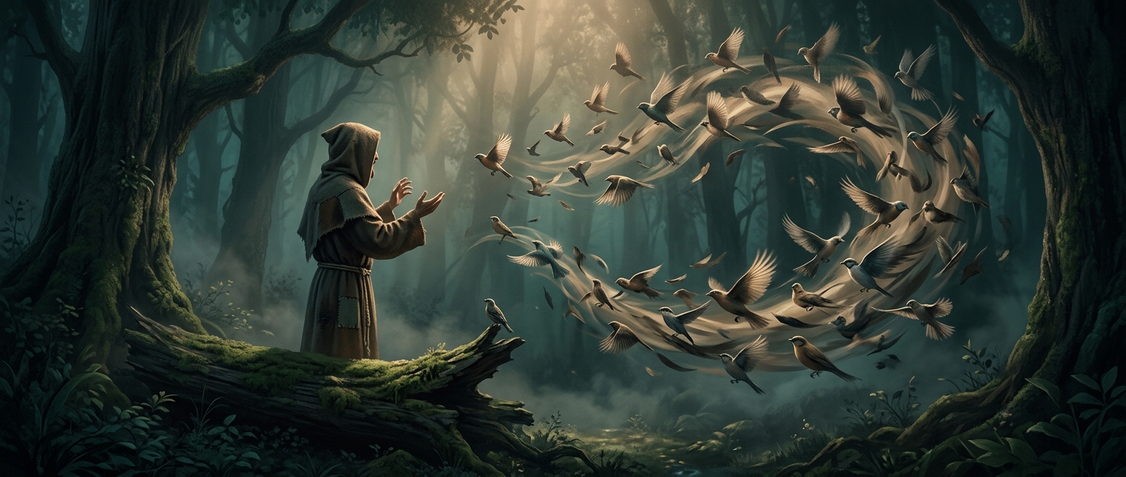 Francis of Assisi passionately preached sermons to birds