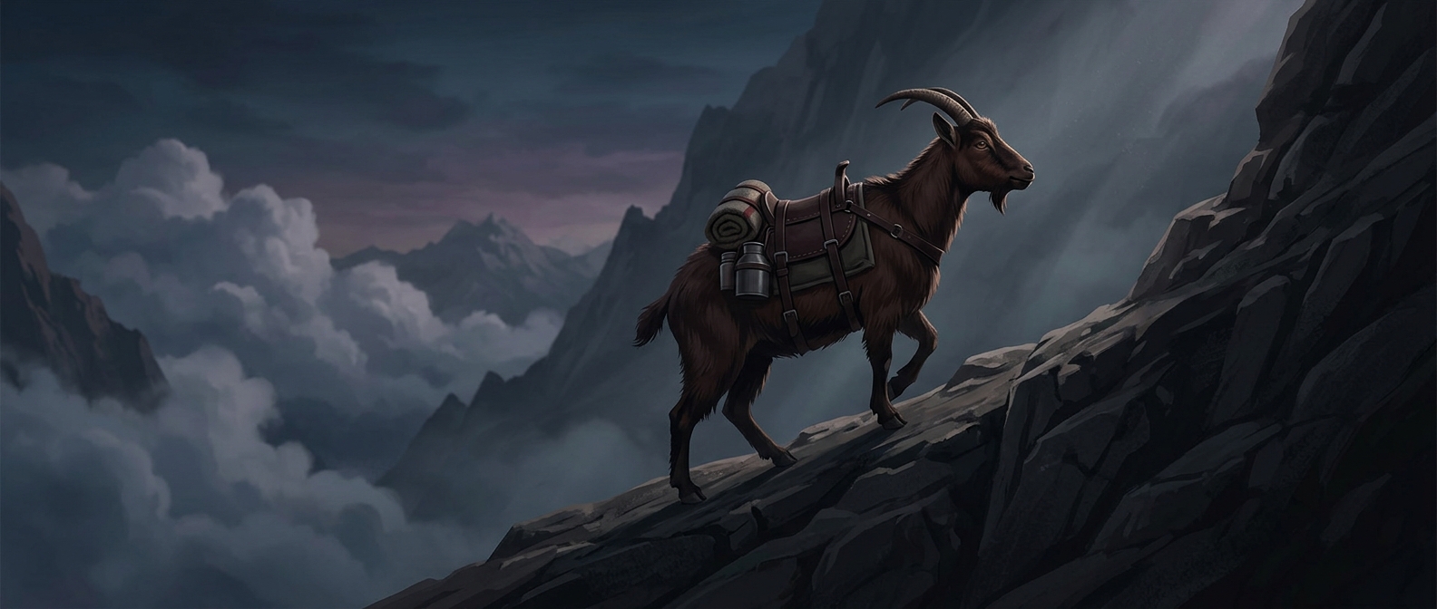 Pack goats can carry supplies up steep cliffs