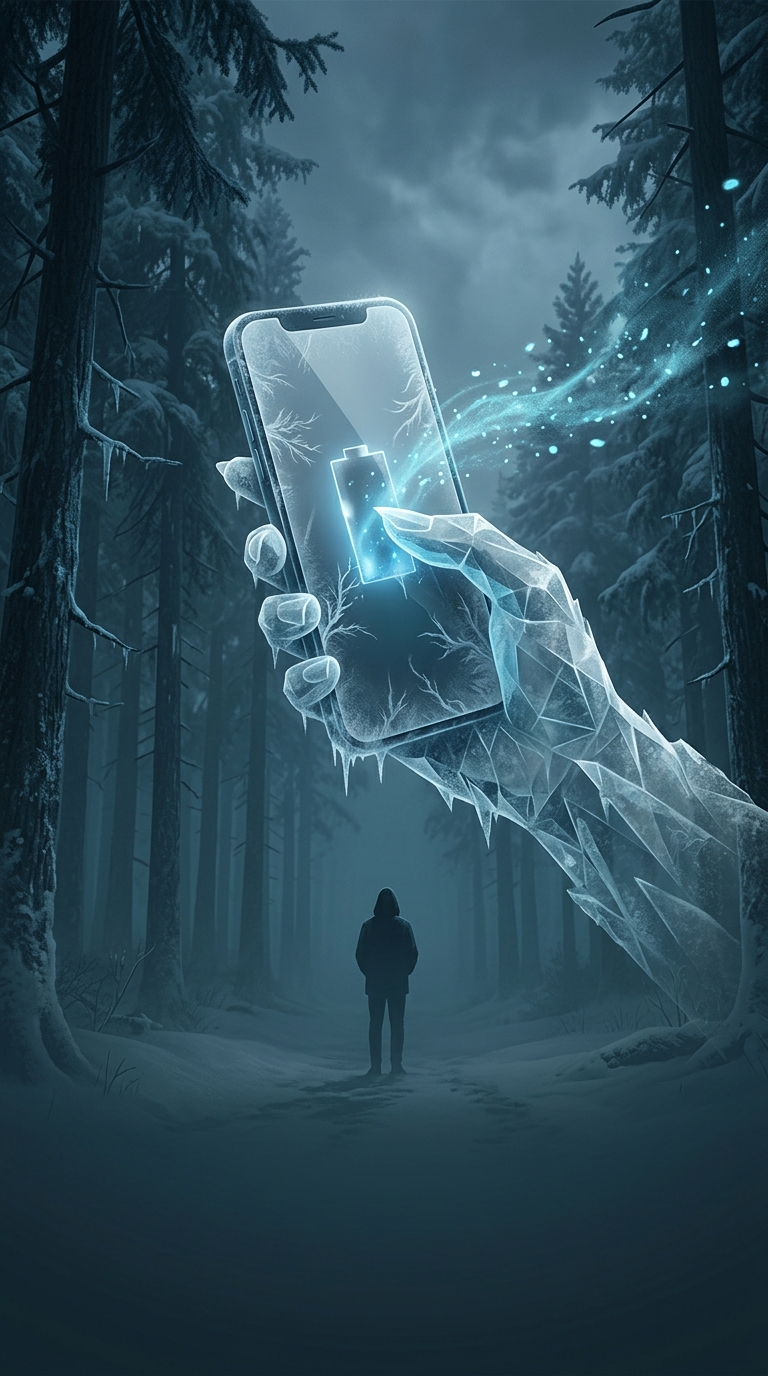 What secretly happens to your phone battery when you use it outside in freezing winter weather?