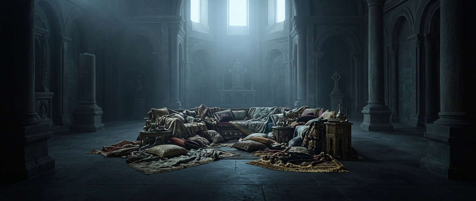 Elaborate floor seating ruins the aesthetic of the room