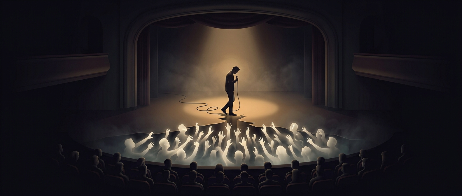 Crowd work means the comedian forgot their routine