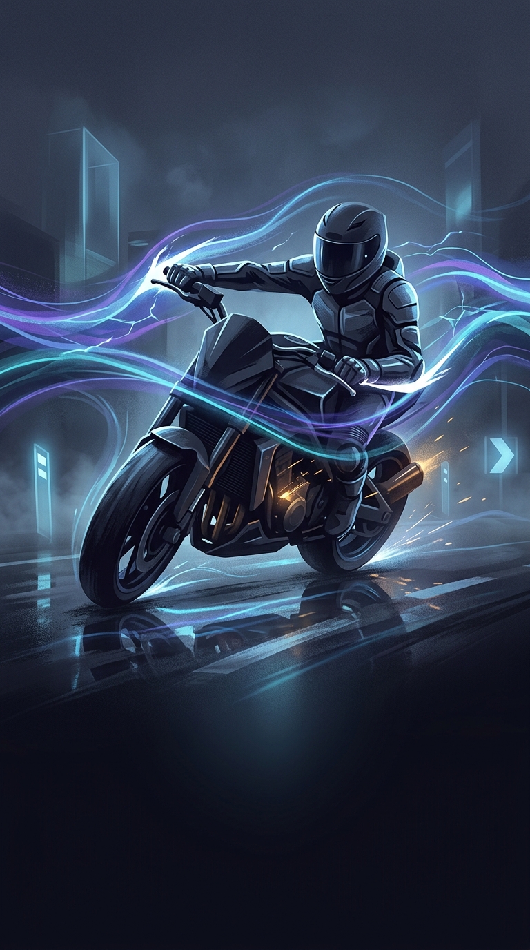 What incredibly counterintuitive physical action must a motorcycle rider take to safely lean left at high speeds?