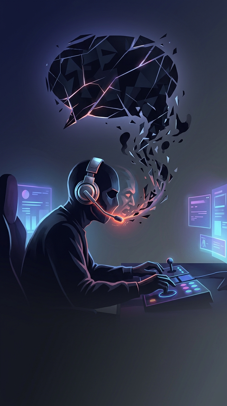 Why does anonymous voice chat in competitive gaming inherently trigger severe aggression in normal people?
