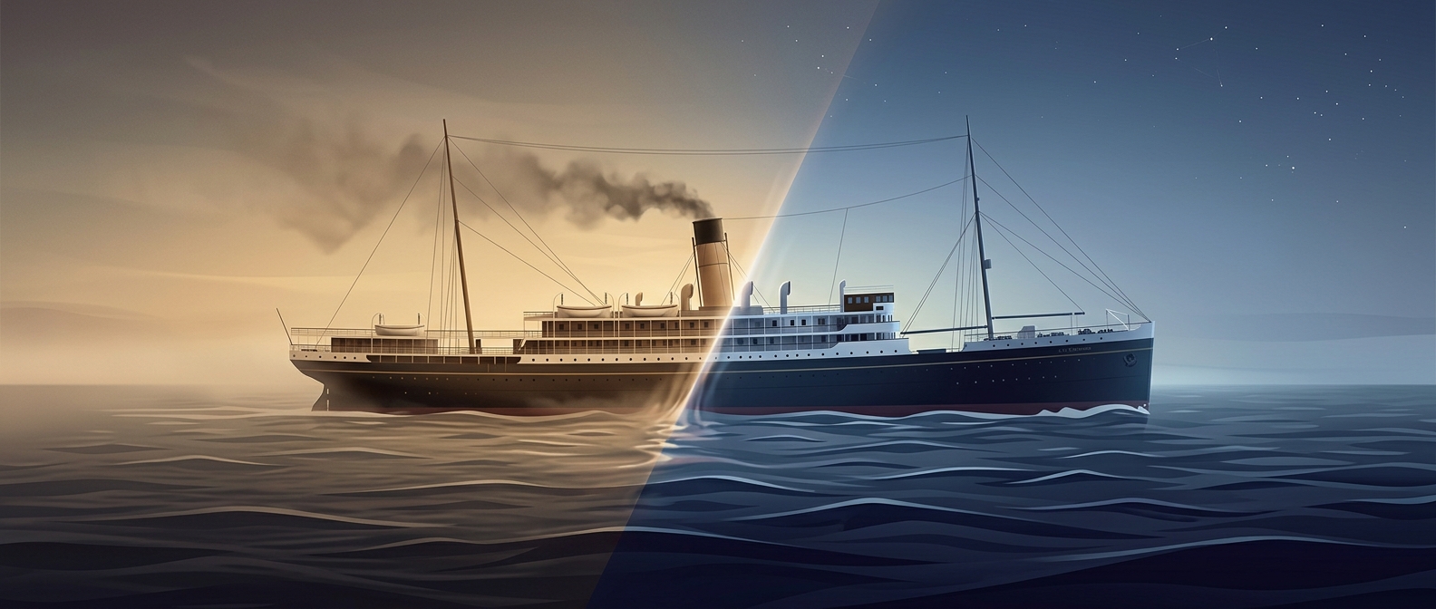 One ship straddled two dates and two hemispheres