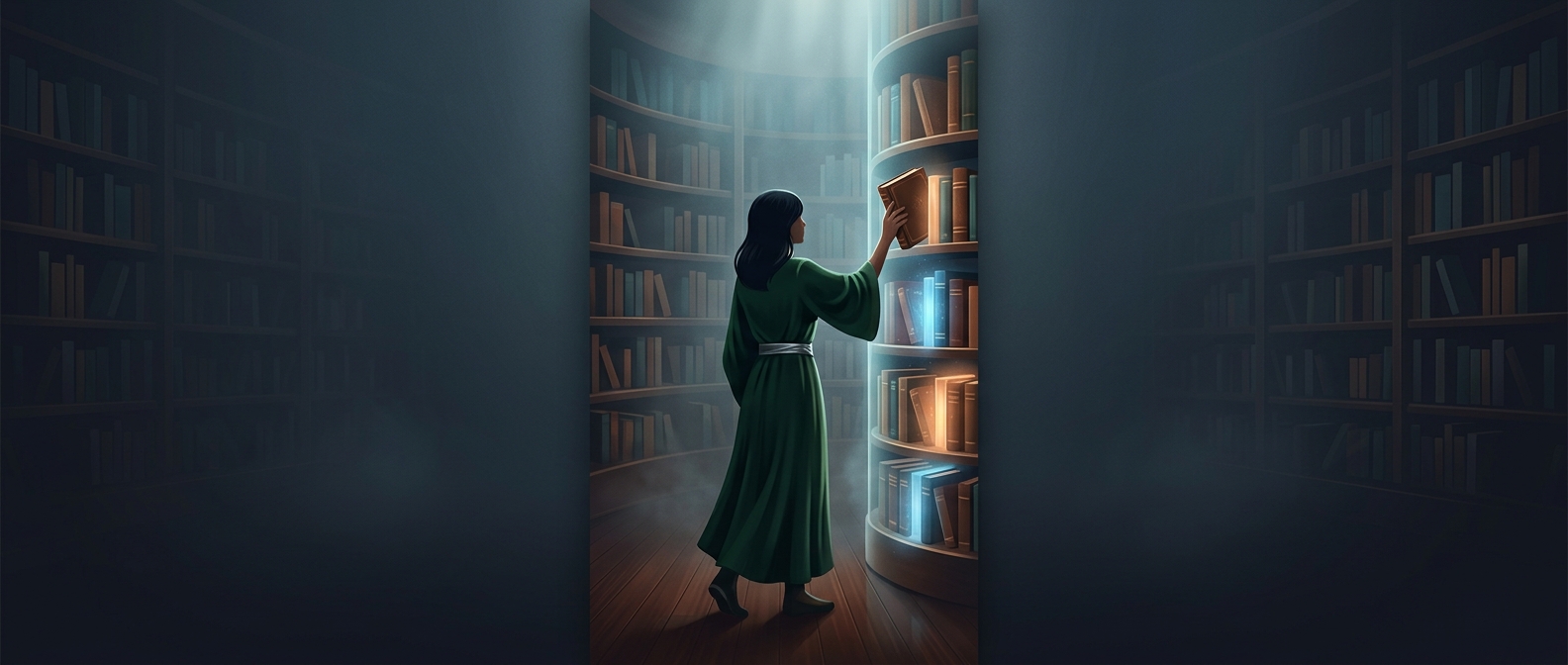 Books are shelved under mind and spirit