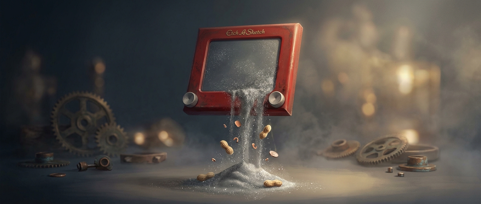 The Etch A Sketch was sold for almost nothing