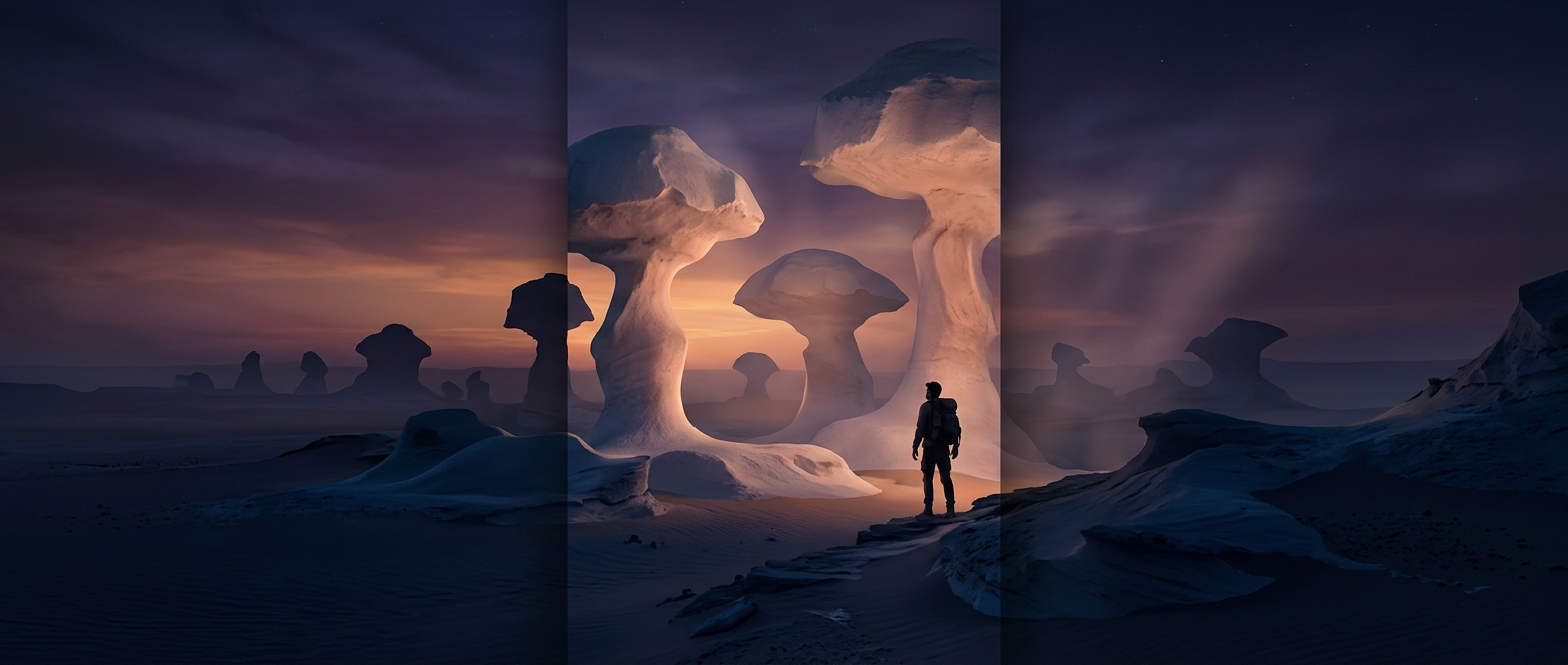 Egypt’s desert is filled with giant chalk mushrooms