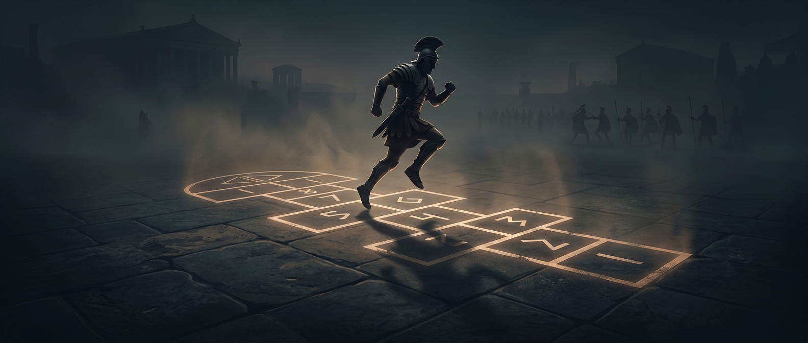 Roman soldiers trained with a giant game of hopscotch