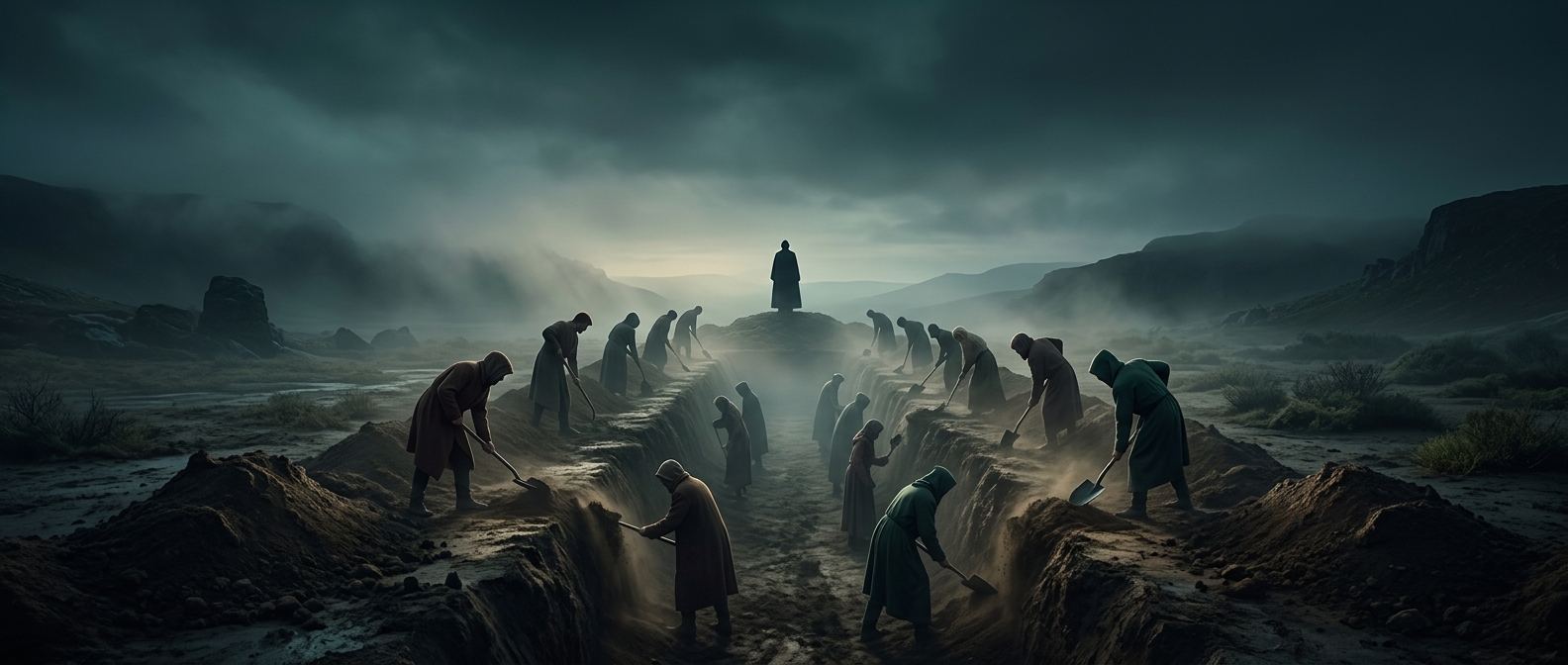 Armenian mystic George Gurdjieff forced his wealthy spiritual followers to dig massive ditches and fill them back up