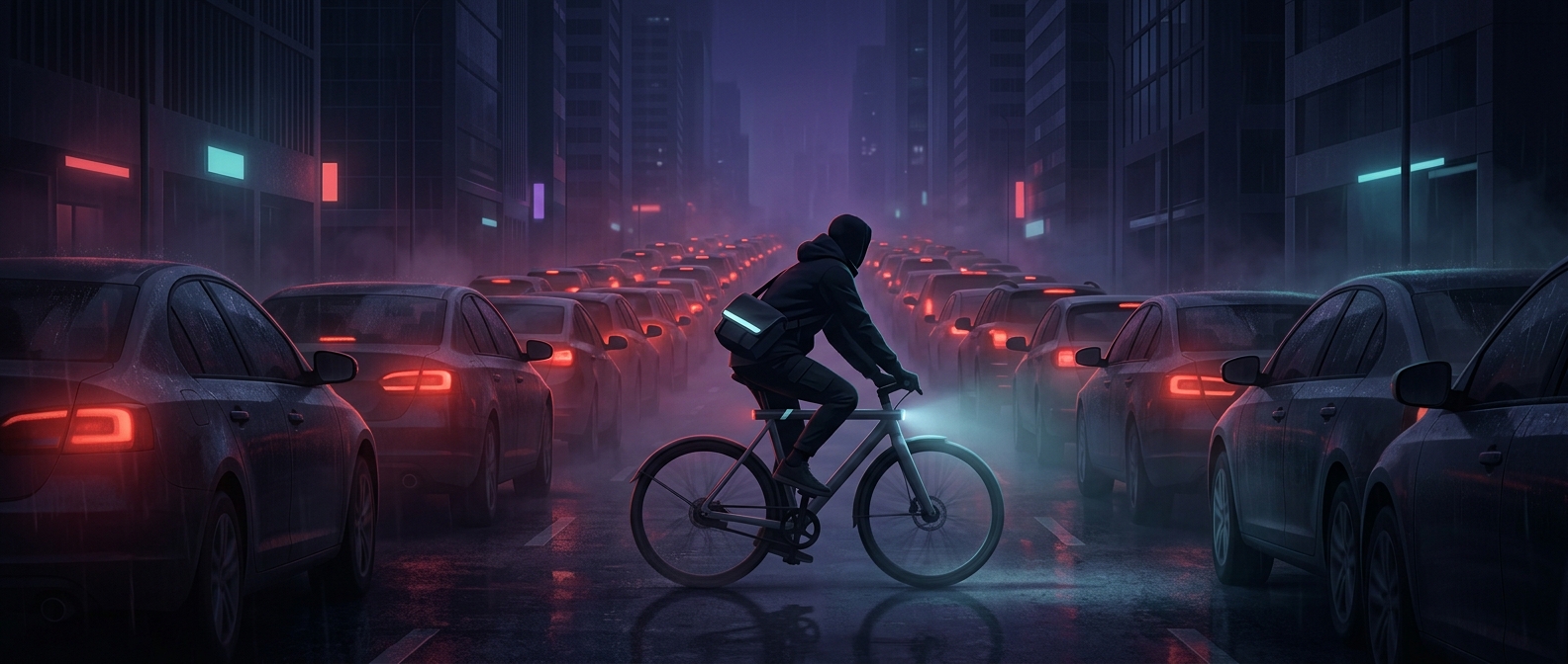 Why bicycles beat cars through city traffic