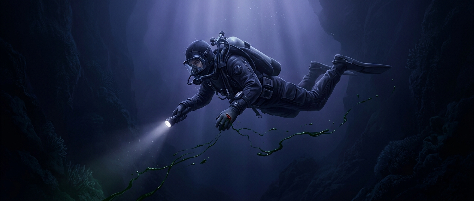 Why blood can look green underwater