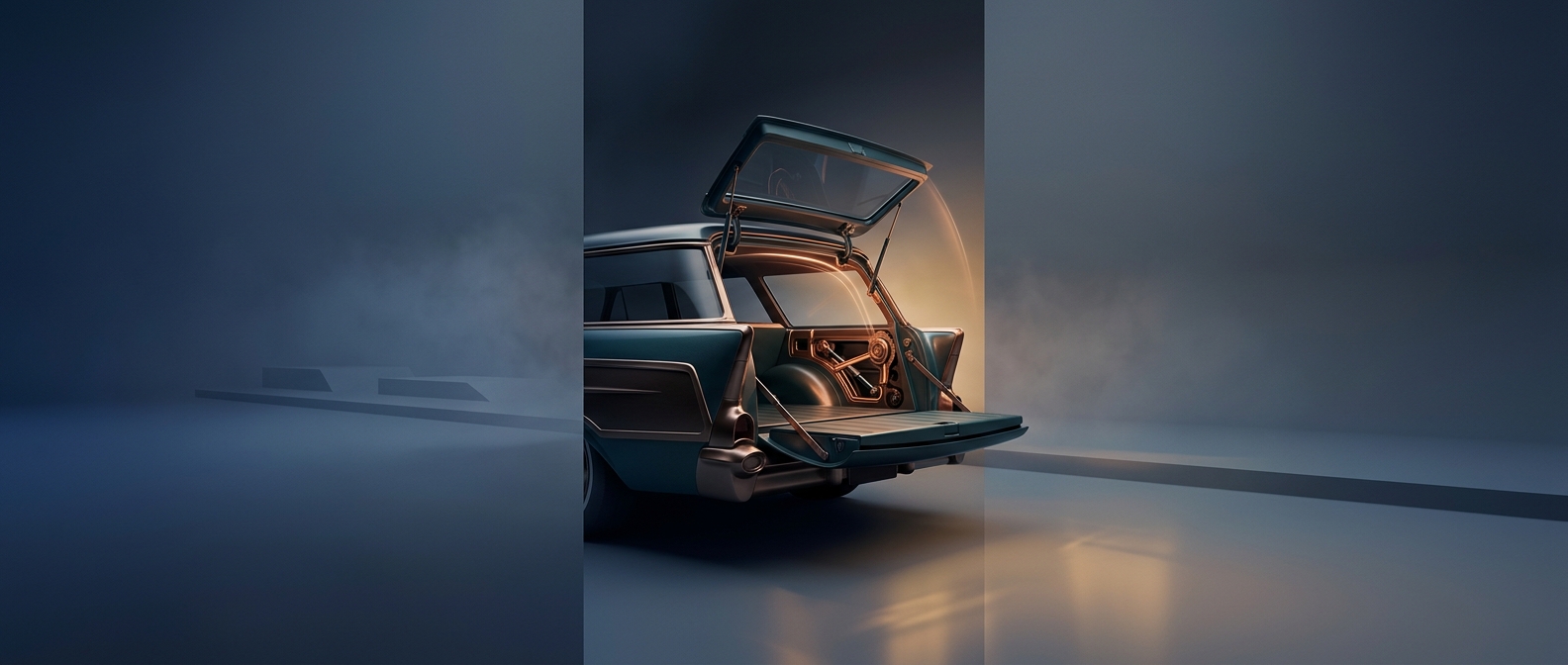 Station wagon tailgates frequently split into two sections