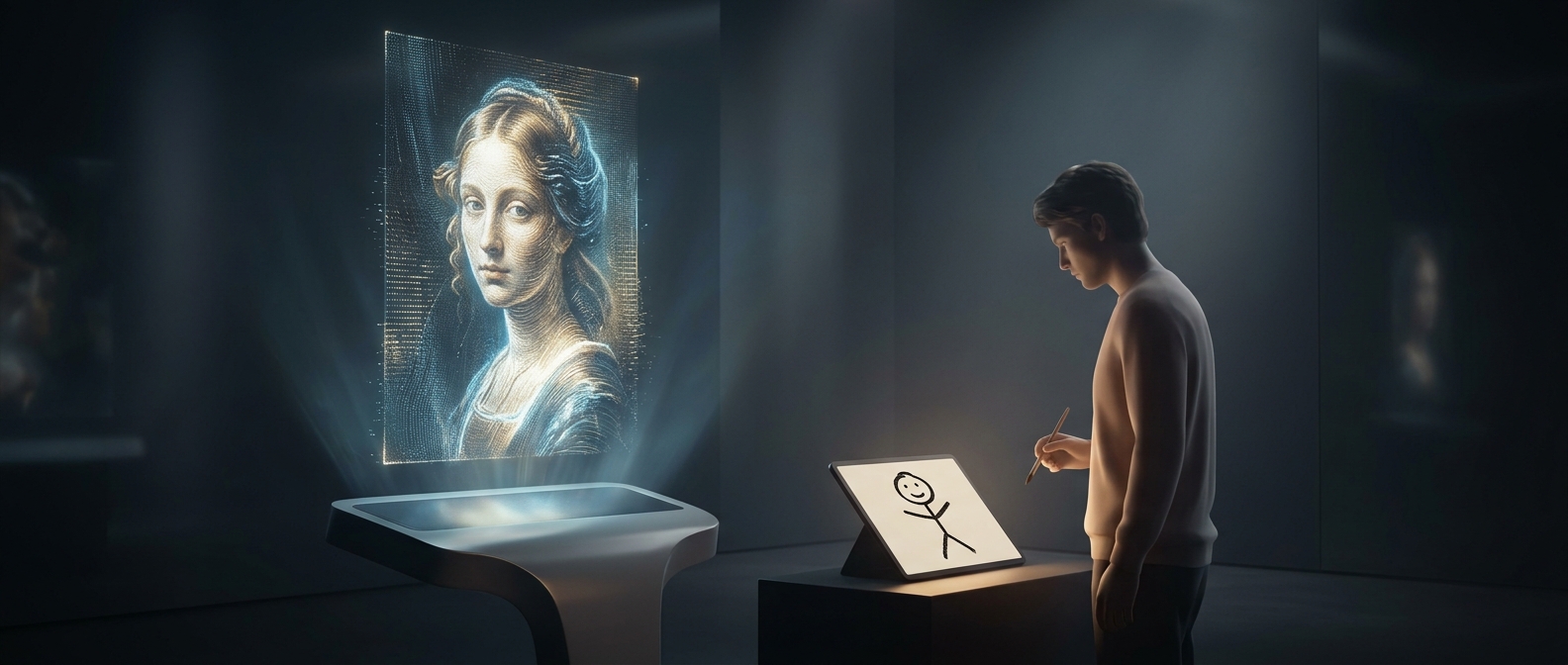 AI can paint masterpieces while you draw stick figures
