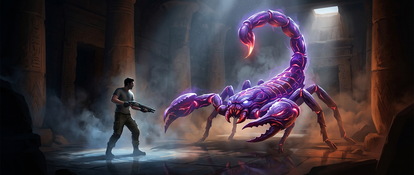 The video game that punished pirates with an unkillable scorpion
