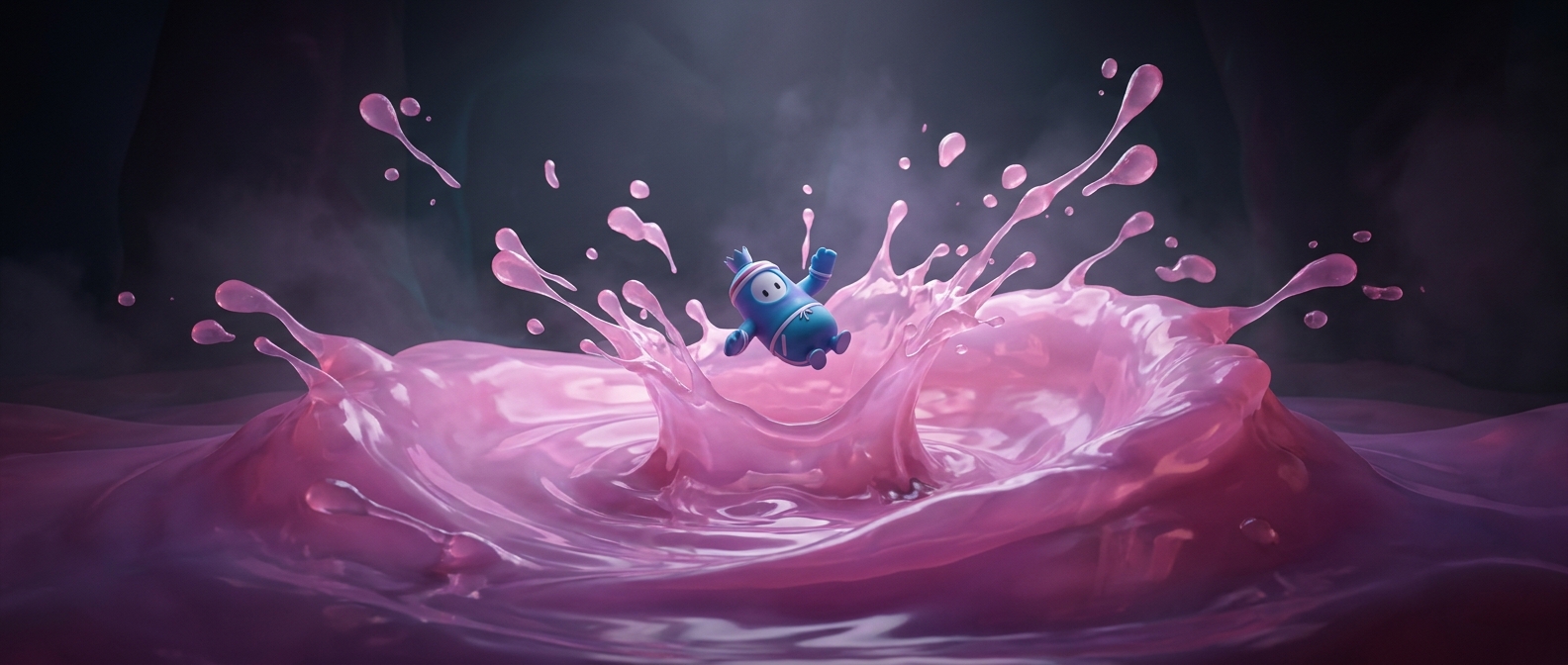 Fall Guys slime features highly exaggerated bounce physics