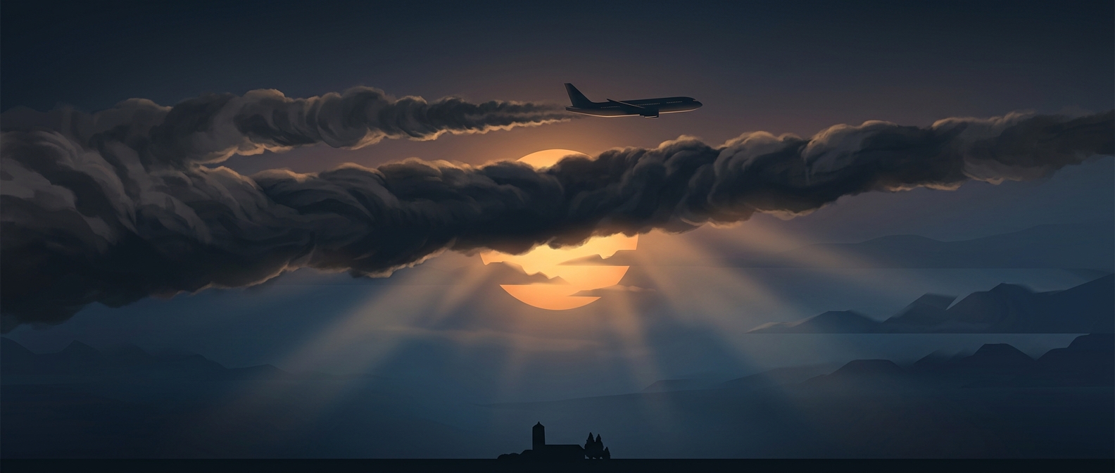 How airplane contrails shade the ground