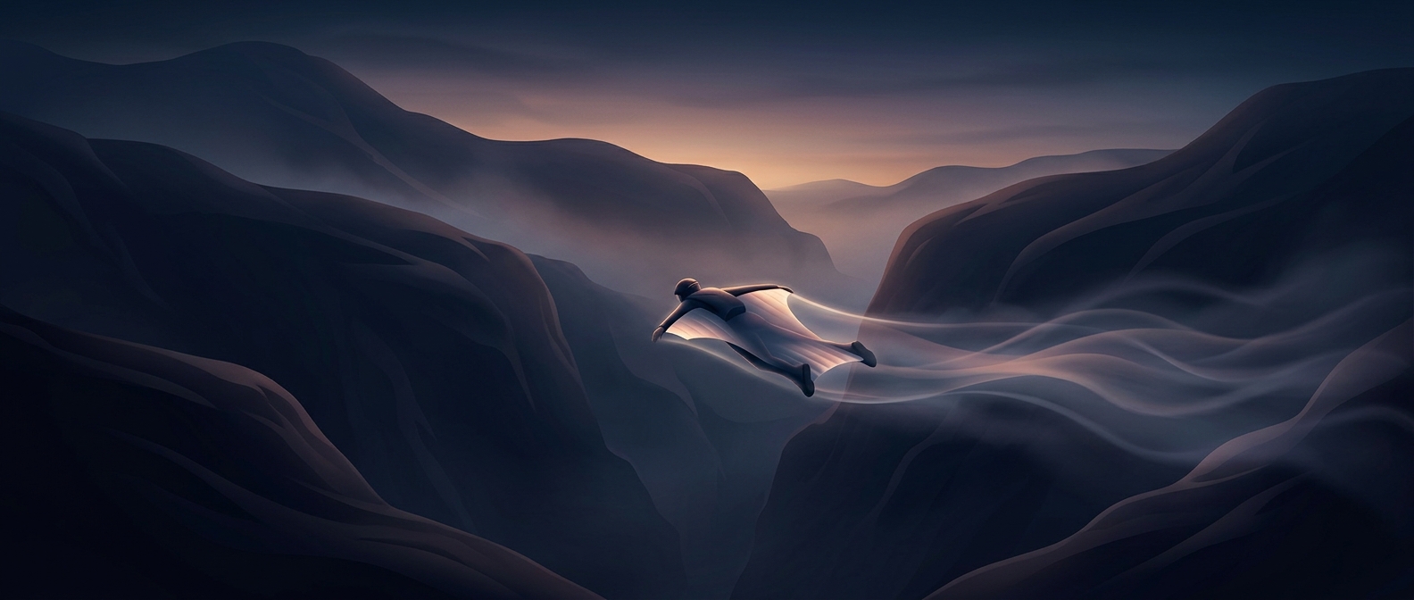 Wingsuits increase human surface area for long gliding