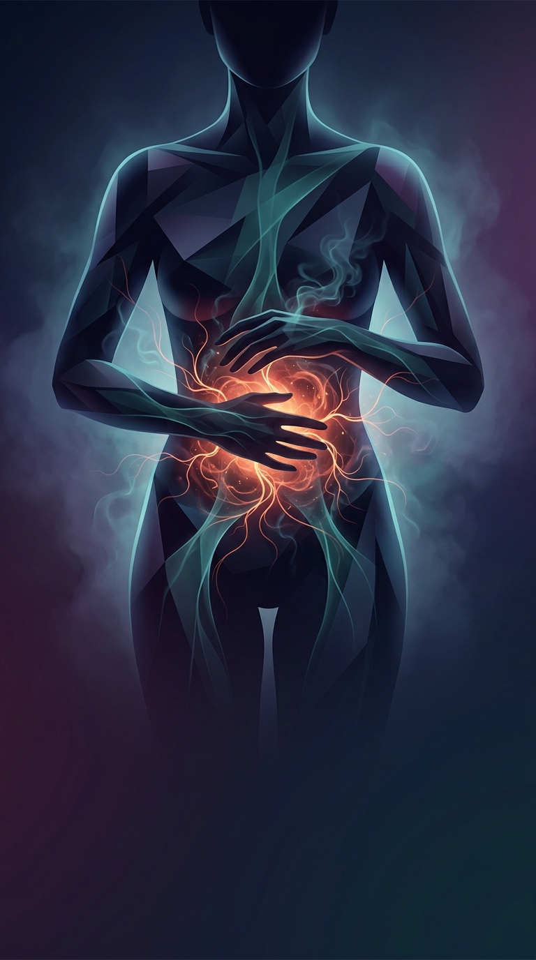Why does chronic psychological anxiety almost always manifest physically as intense stomach pain and digestive chaos?