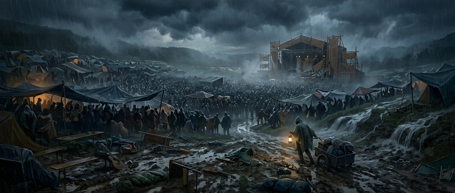 Woodstock was far muddier than the legend