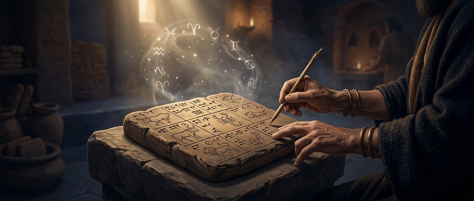 Ancient Mesopotamians literally carved the very first recorded horoscopes onto heavy clay tablets around 410 BC