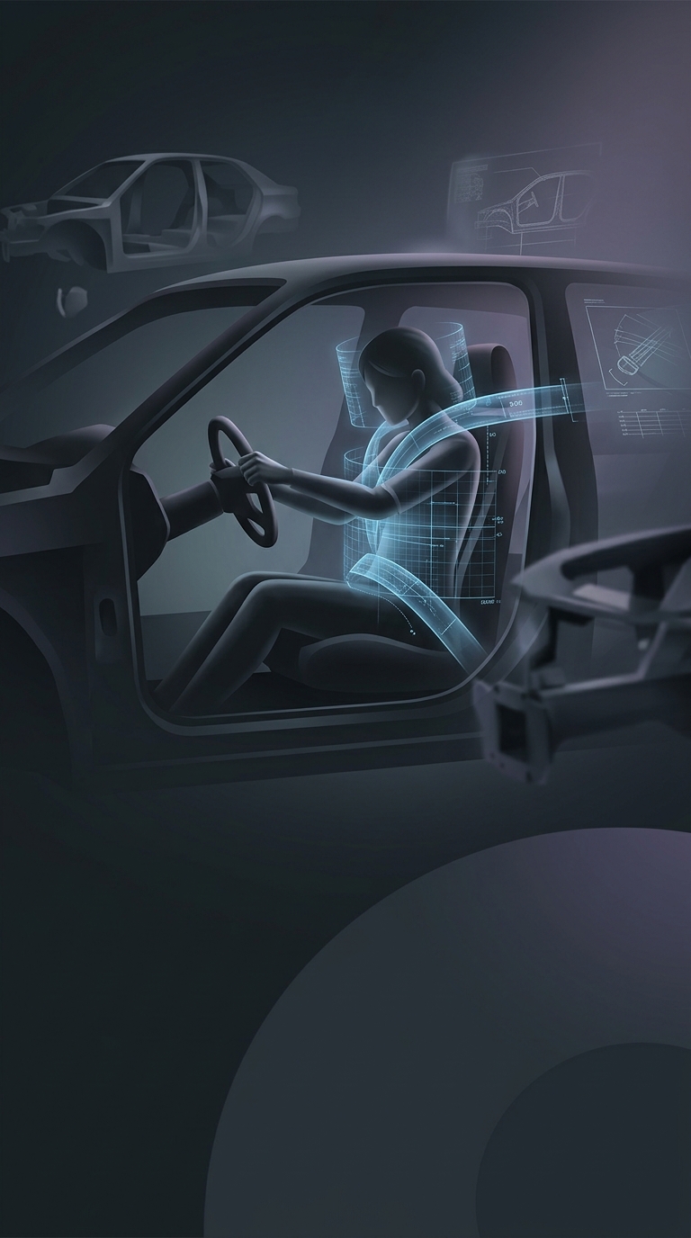 Why are female drivers statistically much more likely to suffer severe injuries in a frontal car crash?