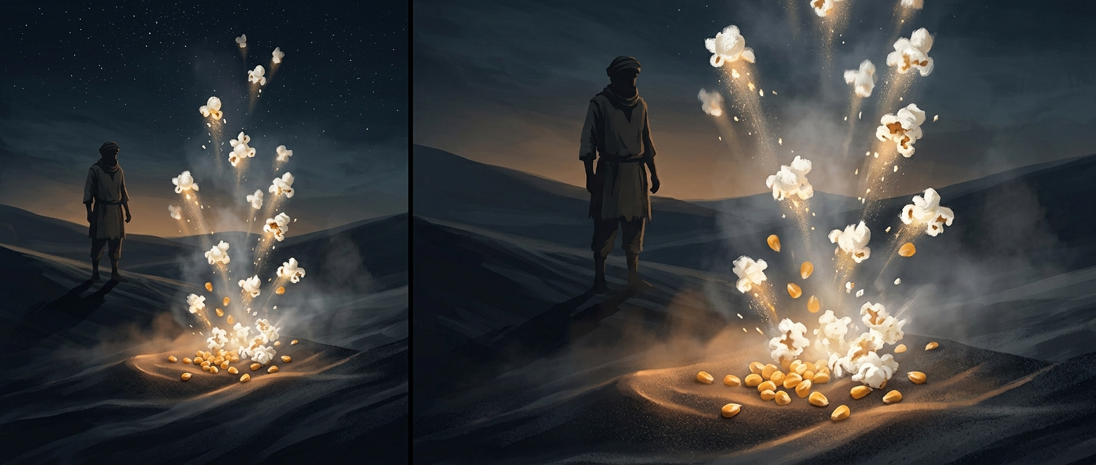 Popcorn was once popped in hot sand